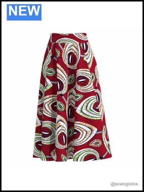Women's Ankle Length Cotton Dashiki Print Long Maxi Skirt, African Style